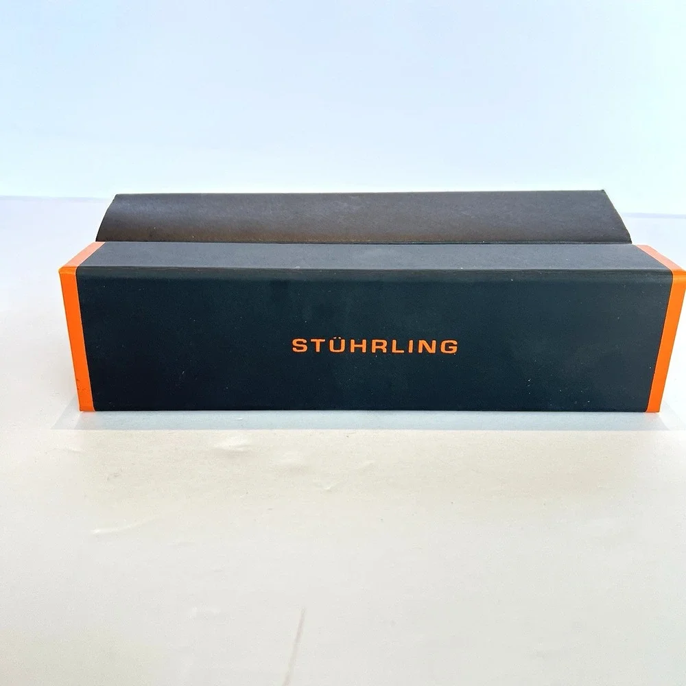 Stuhrling Executive Ballpoint Pen Black Carbon Fiber‎ Silver Accent High End